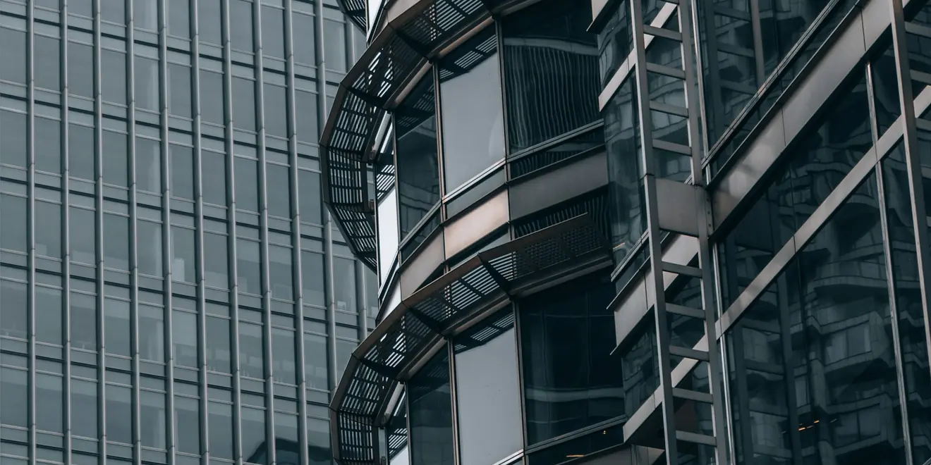 Glass towers of a financial district